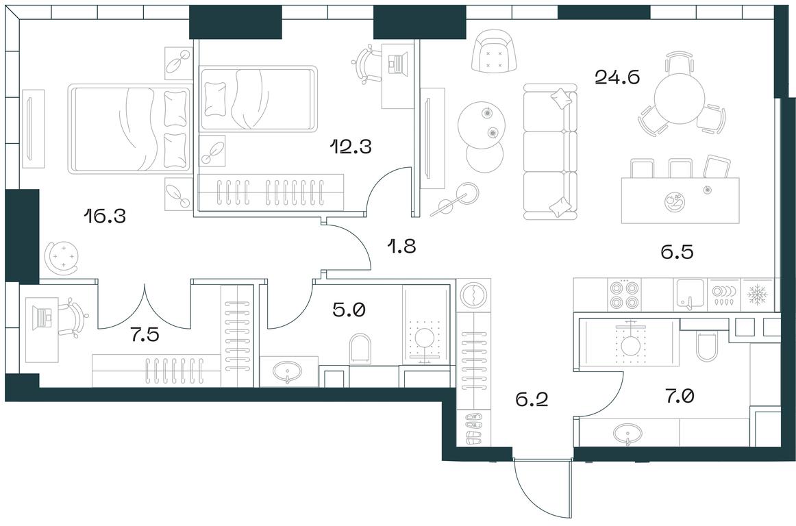 2-BD Apartment Sale, 87.5平方米 at SHIFT, 2nd Donskoy Drive, 10, Moscow, Russia #1 2-BD Apartment Sale, 87.5平方米 at SHIFT, 2nd Donskoy Drive, 10, Moscow, Russia #1