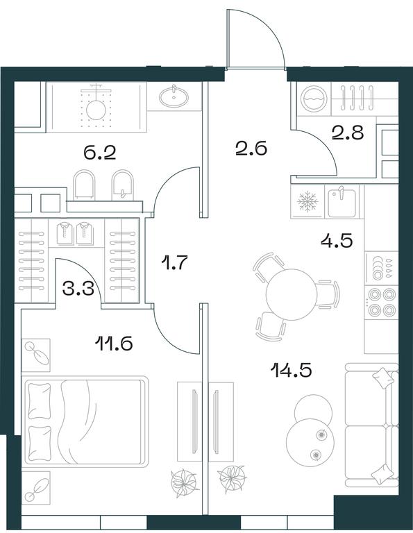 1-BD Apartment Sale, 47.1 sq. m. at SHIFT, 2nd Donskoy Drive, 10, Moscow, Russia #1 1-BD Apartment Sale, 47.1 sq. m. at SHIFT, 2nd Donskoy Drive, 10, Moscow, Russia #1