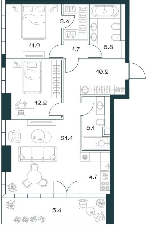 Продажа 2-комн. квартиры, 82,6 м² в ЖК «SHIFT (Шифт)», 2-й Донской проезд, 10, Москва, Россия #1 Продажа 2-комн. квартиры, 82,6 м² в ЖК «SHIFT (Шифт)», 2-й Донской проезд, 10, Москва, Россия #1