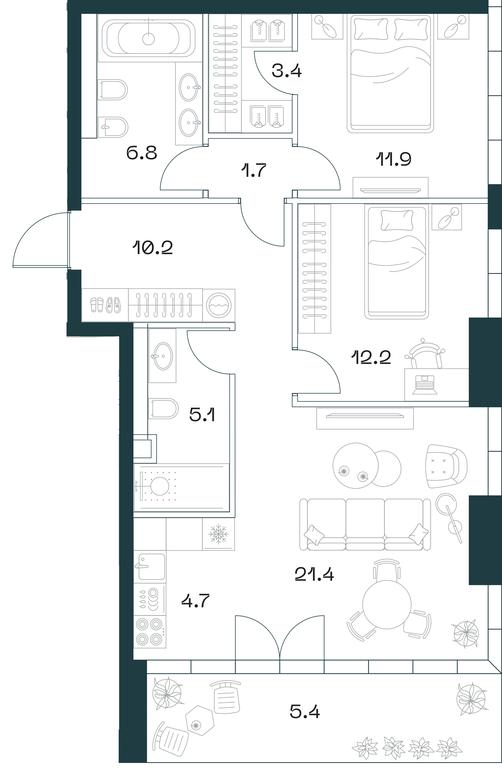 Продажа 2-комн. квартиры, 82,6 м² в ЖК «SHIFT (Шифт)», 2-й Донской проезд, 10, Москва, Россия #1 Продажа 2-комн. квартиры, 82,6 м² в ЖК «SHIFT (Шифт)», 2-й Донской проезд, 10, Москва, Россия #1