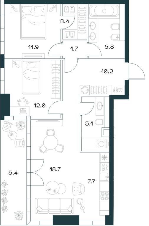 Продажа 2-комн. квартиры, 82,7 м² в ЖК «SHIFT (Шифт)», 2-й Донской проезд, 10, Москва, Россия #1 Продажа 2-комн. квартиры, 82,7 м² в ЖК «SHIFT (Шифт)», 2-й Донской проезд, 10, Москва, Россия #1