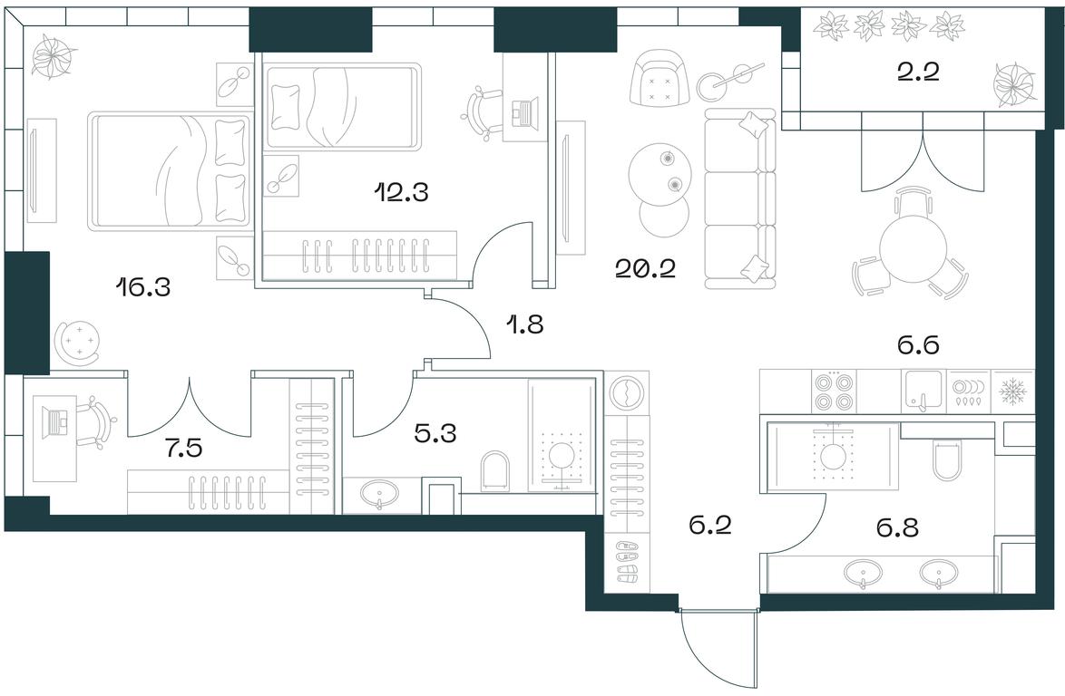 Продажа 2-комн. квартиры, 85,5 м² в ЖК «SHIFT (Шифт)», 2-й Донской проезд, 10, Москва, Россия #1 Продажа 2-комн. квартиры, 85,5 м² в ЖК «SHIFT (Шифт)», 2-й Донской проезд, 10, Москва, Россия #1