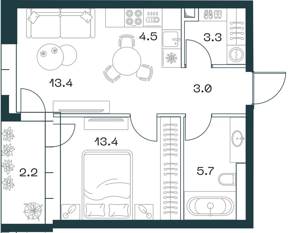 1-BD Apartment Sale, 45.4 sq. m. at SHIFT, 2nd Donskoy Drive, 10, Moscow, Russia #1 1-BD Apartment Sale, 45.4 sq. m. at SHIFT, 2nd Donskoy Drive, 10, Moscow, Russia #1