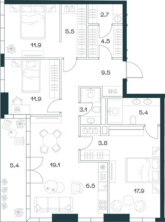 3-BD Apartment Sale, 106.8平方米 at SHIFT, 2nd Donskoy Drive, 10, Moscow, Russia #1 3-BD Apartment Sale, 106.8平方米 at SHIFT, 2nd Donskoy Drive, 10, Moscow, Russia #1