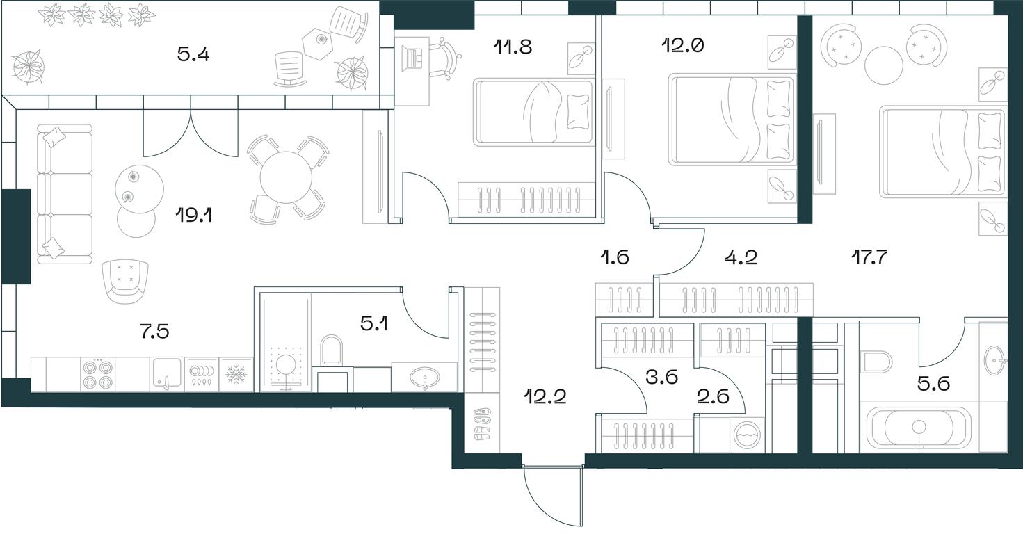 2-BD Apartment Sale, 106.8平方米 at SHIFT, 2nd Donskoy Drive, 10, Moscow, Russia #1 2-BD Apartment Sale, 106.8平方米 at SHIFT, 2nd Donskoy Drive, 10, Moscow, Russia #1