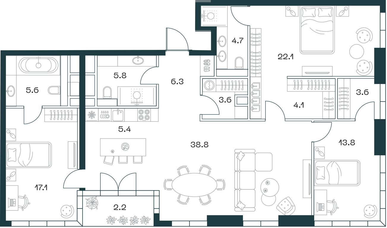 3-BD Apartment Sale, 133.2 sq. m. at SHIFT, 2nd Donskoy Drive, 10, Moscow, Russia #1 3-BD Apartment Sale, 133.2 sq. m. at SHIFT, 2nd Donskoy Drive, 10, Moscow, Russia #1