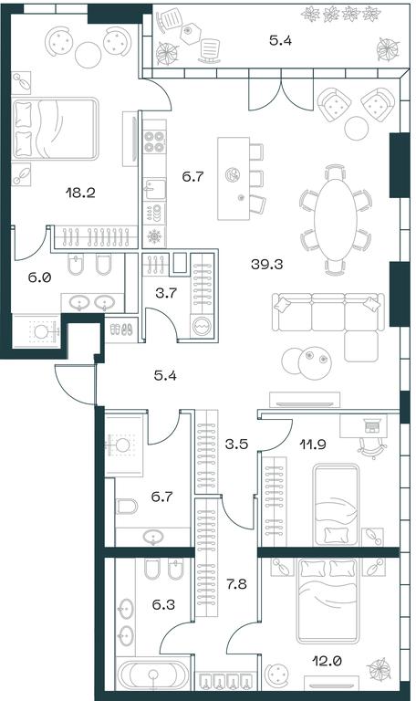 3-BD Apartment Sale, 133.1 sq. m. at SHIFT, 2nd Donskoy Drive, 10, Moscow, Russia #1 3-BD Apartment Sale, 133.1 sq. m. at SHIFT, 2nd Donskoy Drive, 10, Moscow, Russia #1