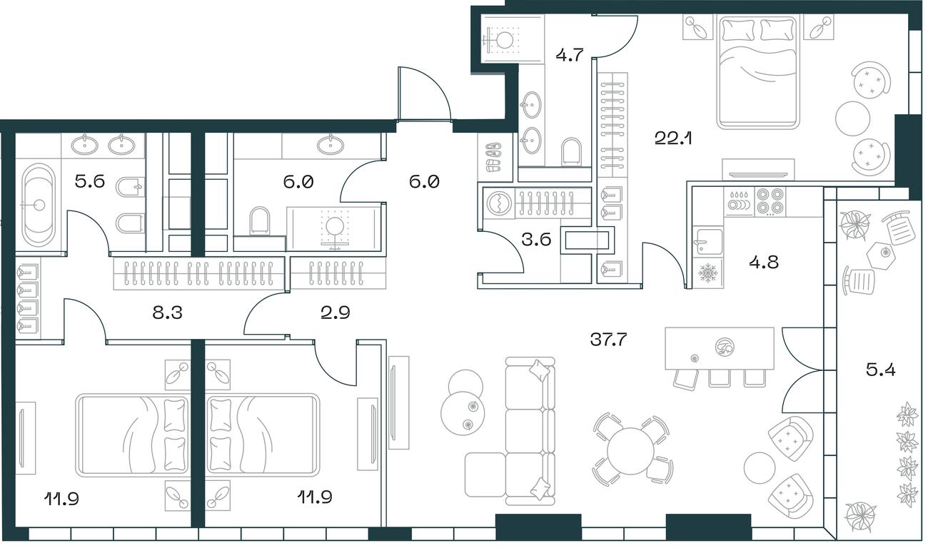 Продажа 3-комн. квартиры, 130,8 м² в ЖК «SHIFT (Шифт)», 2-й Донской проезд, 10, Москва, Россия #1 Продажа 3-комн. квартиры, 130,8 м² в ЖК «SHIFT (Шифт)», 2-й Донской проезд, 10, Москва, Россия #1