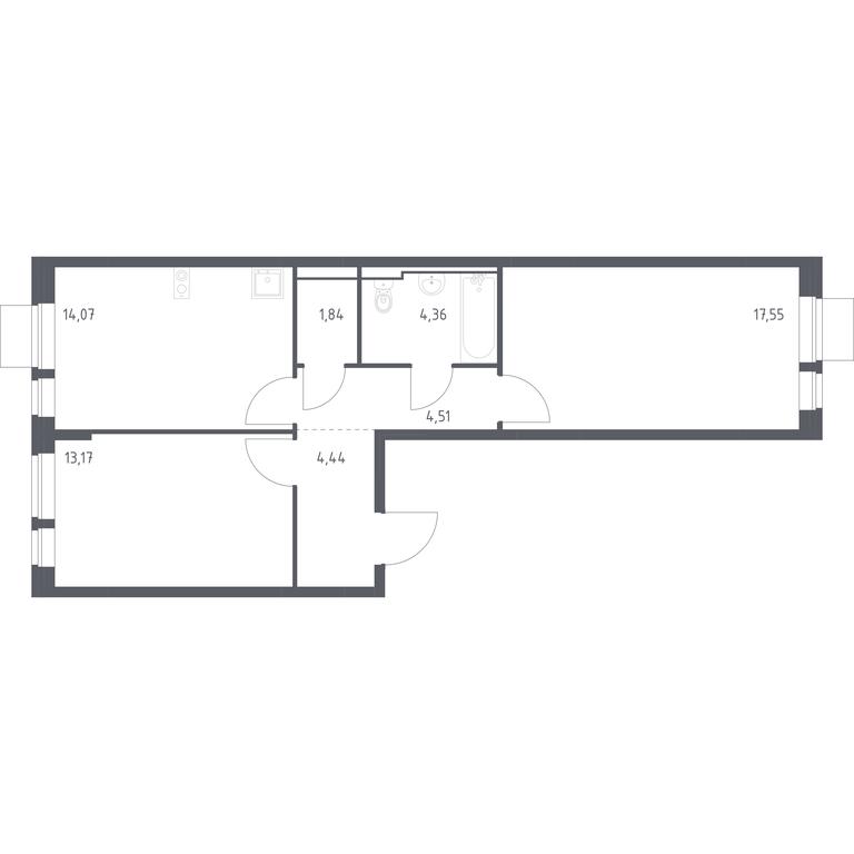 1-BD Apartment Sale, 59.94平方米 at Kvartal Aviatorov, ulitsa Koldunova, Aviatorov Microdistrict, Balashikha, Moscow Region, Russia #1 1-BD Apartment Sale, 59.94平方米 at Kvartal Aviatorov, ulitsa Koldunova, Aviatorov Microdistrict, Balashikha, Moscow Region, Russia #1
