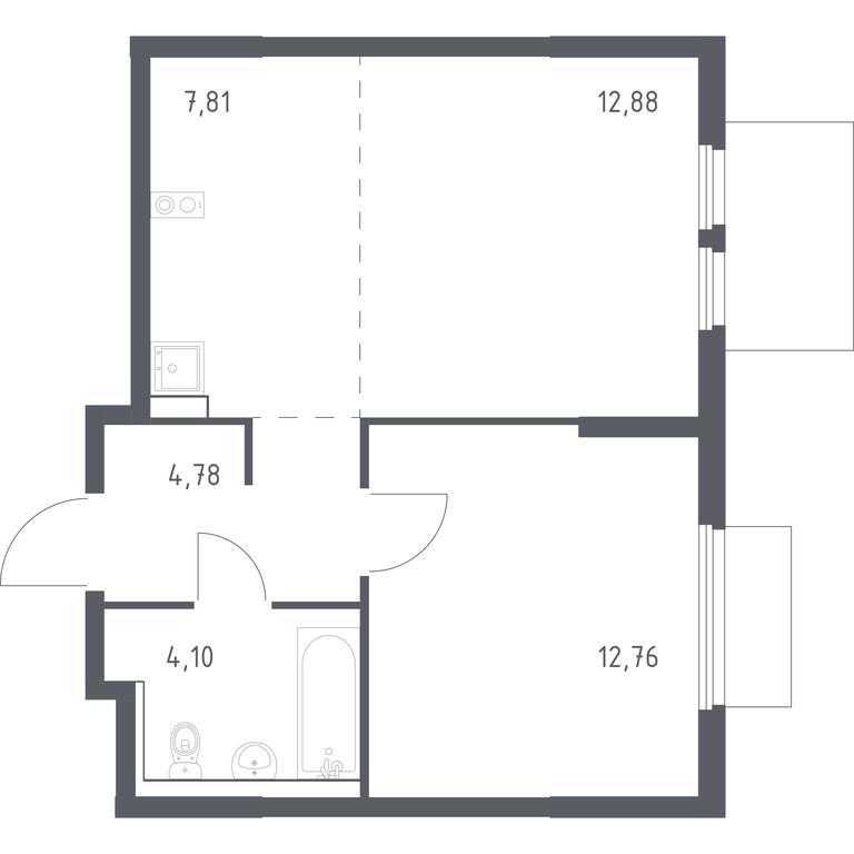 Apartment Sale, 42.33 sq. m. at Prigorod Lesnoe, Molodyozhny bulvar, 6, derevnya Misaylovo, Leninskiy City District, Moscow Region, Russia #1 Apartment Sale, 42.33 sq. m. at Prigorod Lesnoe, Molodyozhny bulvar, 6, derevnya Misaylovo, Leninskiy City District, Moscow Region, Russia #1