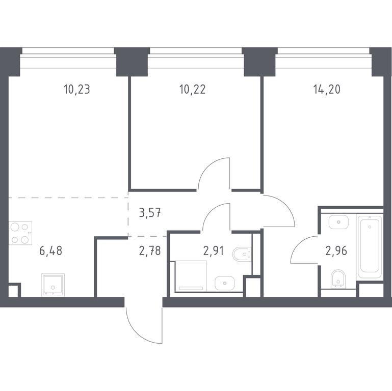 1-BD Apartment Sale, 53.35 sq. m. at Nova, Bratyev Fonchenko Street, вл21, Moscow, Russia #1 1-BD Apartment Sale, 53.35 sq. m. at Nova, Bratyev Fonchenko Street, вл21, Moscow, Russia #1