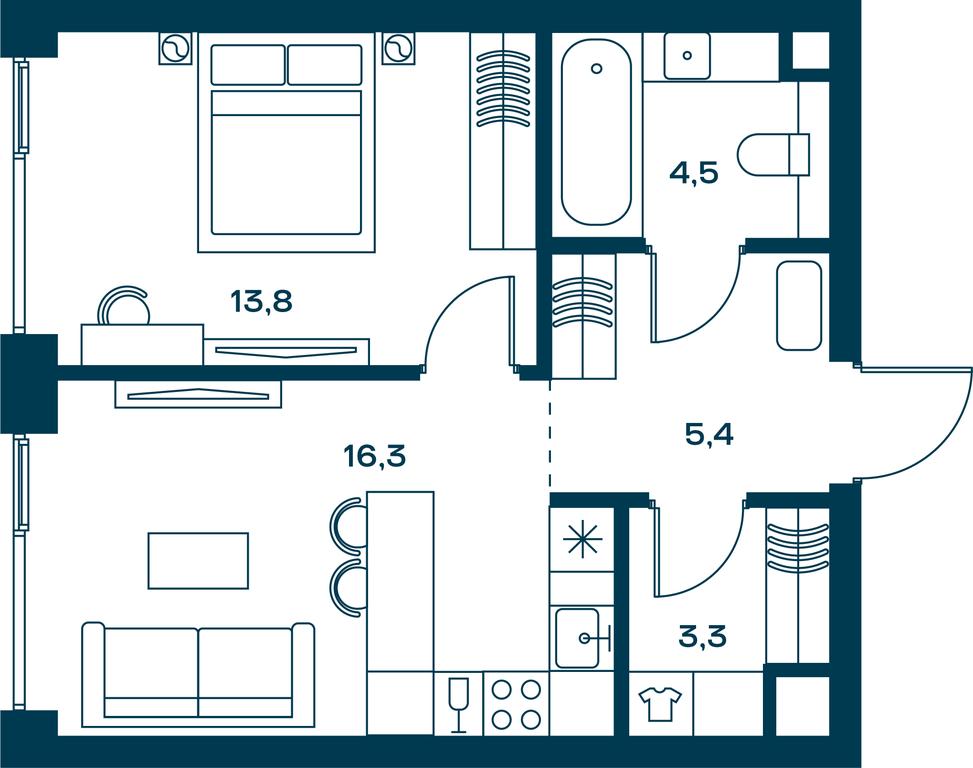 1-BD Apartment Sale, 45 sq. m. at Soul, Chasovaya Street, 28, Moscow, Russia #1 1-BD Apartment Sale, 45 sq. m. at Soul, Chasovaya Street, 28, Moscow, Russia #1