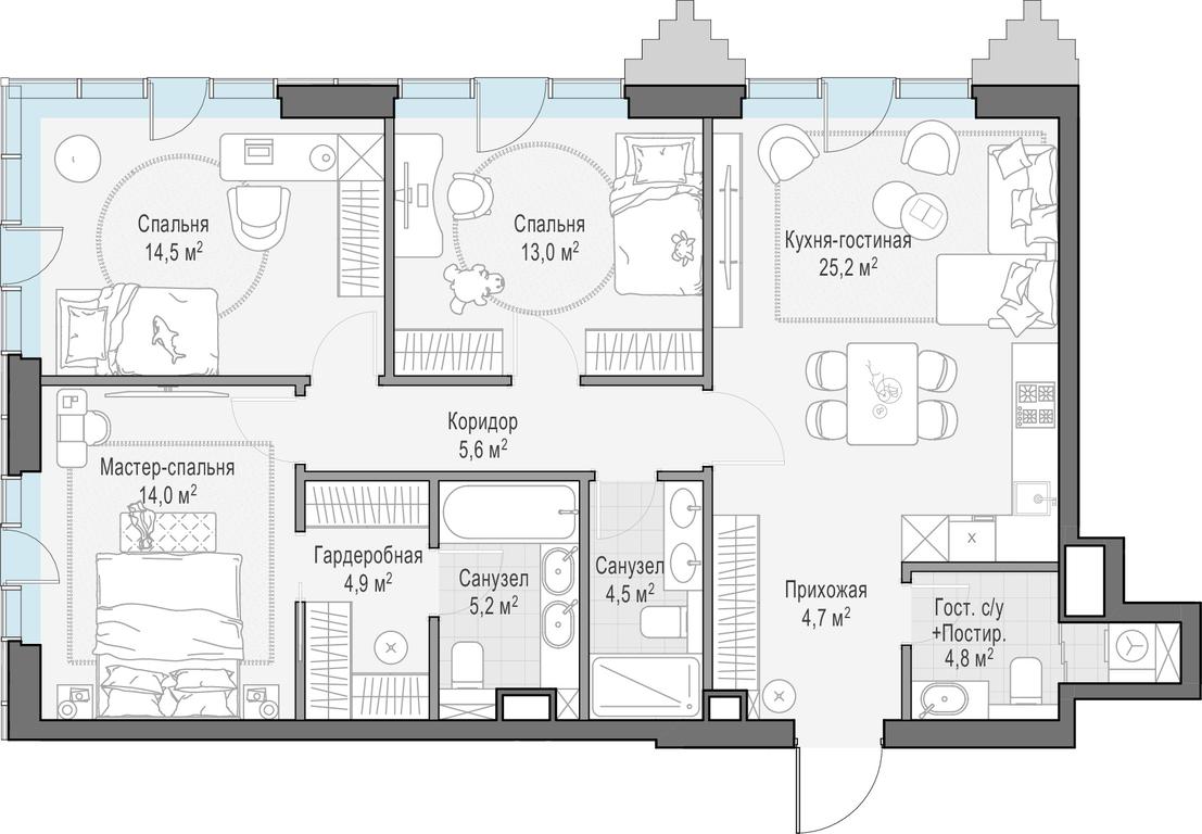 2-BD Apartment Sale, 96.2 sq. m. at Tishinskiy bulvar, Gruzinsky Val Street, 10, Moscow, Russia #1 2-BD Apartment Sale, 96.2 sq. m. at Tishinskiy bulvar, Gruzinsky Val Street, 10, Moscow, Russia #1