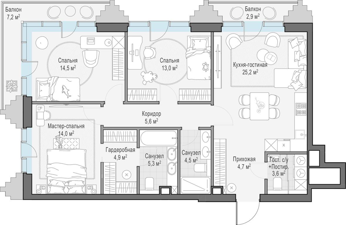 2-BD Apartment Sale, 98.1平方米 at Tishinskiy bulvar, Gruzinsky Val Street, 10, Moscow, Russia #1 2-BD Apartment Sale, 98.1平方米 at Tishinskiy bulvar, Gruzinsky Val Street, 10, Moscow, Russia #1