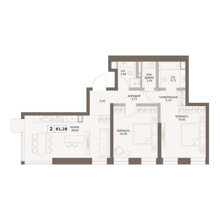 2-BD Apartment Sale, 81.28平方米 at The Five, 5th Donskoy Drive, вл21к6, Moscow, Russia #1 2-BD Apartment Sale, 81.28平方米 at The Five, 5th Donskoy Drive, вл21к6, Moscow, Russia #1