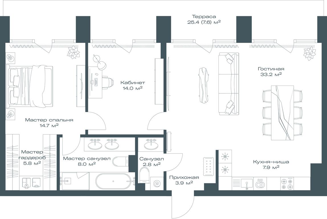 Apartment Sale, 97.9 sq. m. at Opus, Derbenevskaya Street, 1с1, Moscow, Russia #1