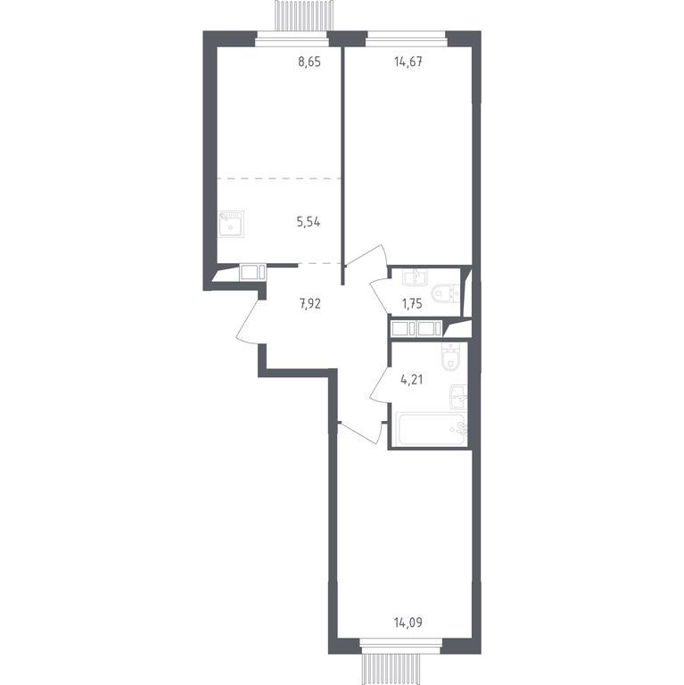 1-BD Apartment Sale, 56.83 sq. m. at Mytishchi Park, Silikatnaya ulitsa, 41к3, Mytischi, Moscow Region, Russia #1 1-BD Apartment Sale, 56.83 sq. m. at Mytishchi Park, Silikatnaya ulitsa, 41к3, Mytischi, Moscow Region, Russia #1