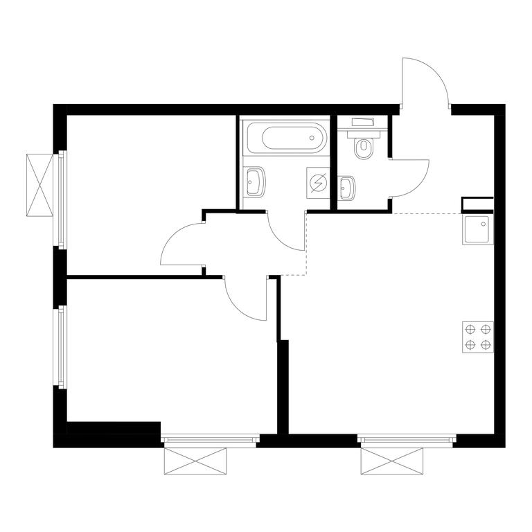 2-BD Apartment Sale, 48.01 sq. m. at Pervyi Dubrovskiy, Novoostapovskaya Street, 1с4, Moscow, Russia #1 2-BD Apartment Sale, 48.01 sq. m. at Pervyi Dubrovskiy, Novoostapovskaya Street, 1с4, Moscow, Russia #1