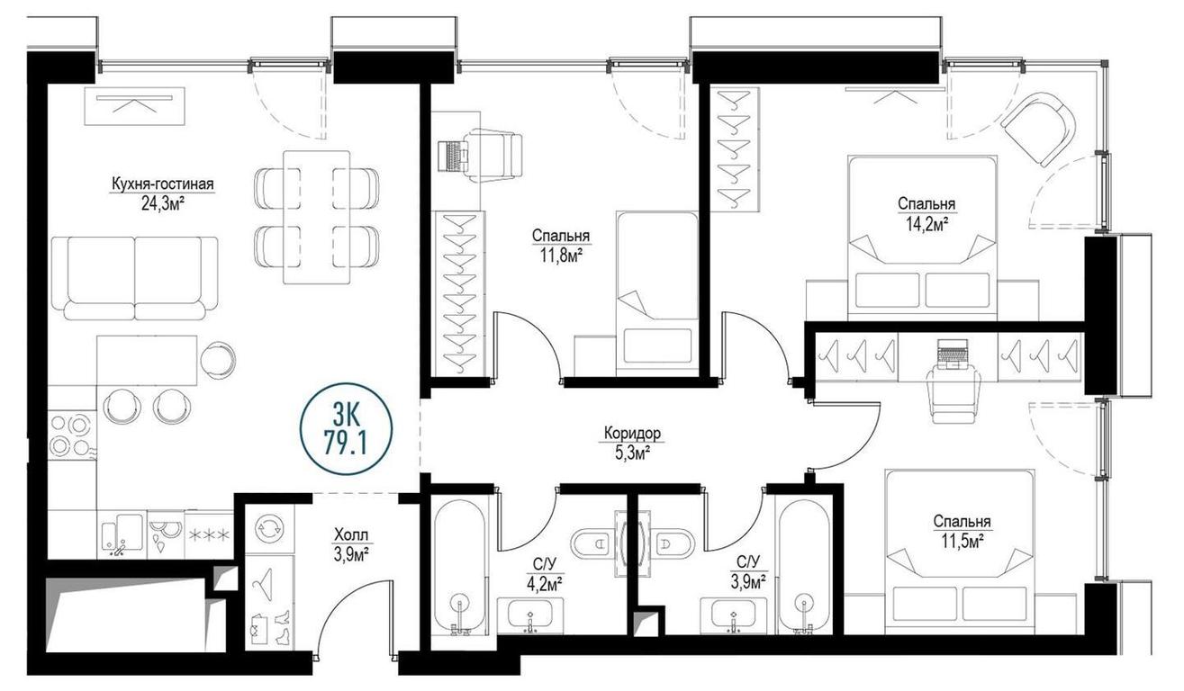 3-BD Apartment Sale, 78.1 sq. m. at Metropoliya, Volgogradsky Avenue, 32/3к1, Moscow, Russia #1 3-BD Apartment Sale, 78.1 sq. m. at Metropoliya, Volgogradsky Avenue, 32/3к1, Moscow, Russia #1