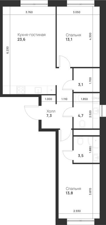 2-BD Apartment Sale, 69.1平方米 at Газопровод, Sosenskoye Settlement, Moscow, Russia #1 2-BD Apartment Sale, 69.1平方米 at Газопровод, Sosenskoye Settlement, Moscow, Russia #1