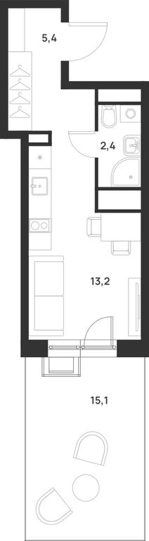Apartment Sale, 25.5平方米 at Газопровод, Sosenskoye Settlement, Moscow, Russia #1 Apartment Sale, 25.5平方米 at Газопровод, Sosenskoye Settlement, Moscow, Russia #1