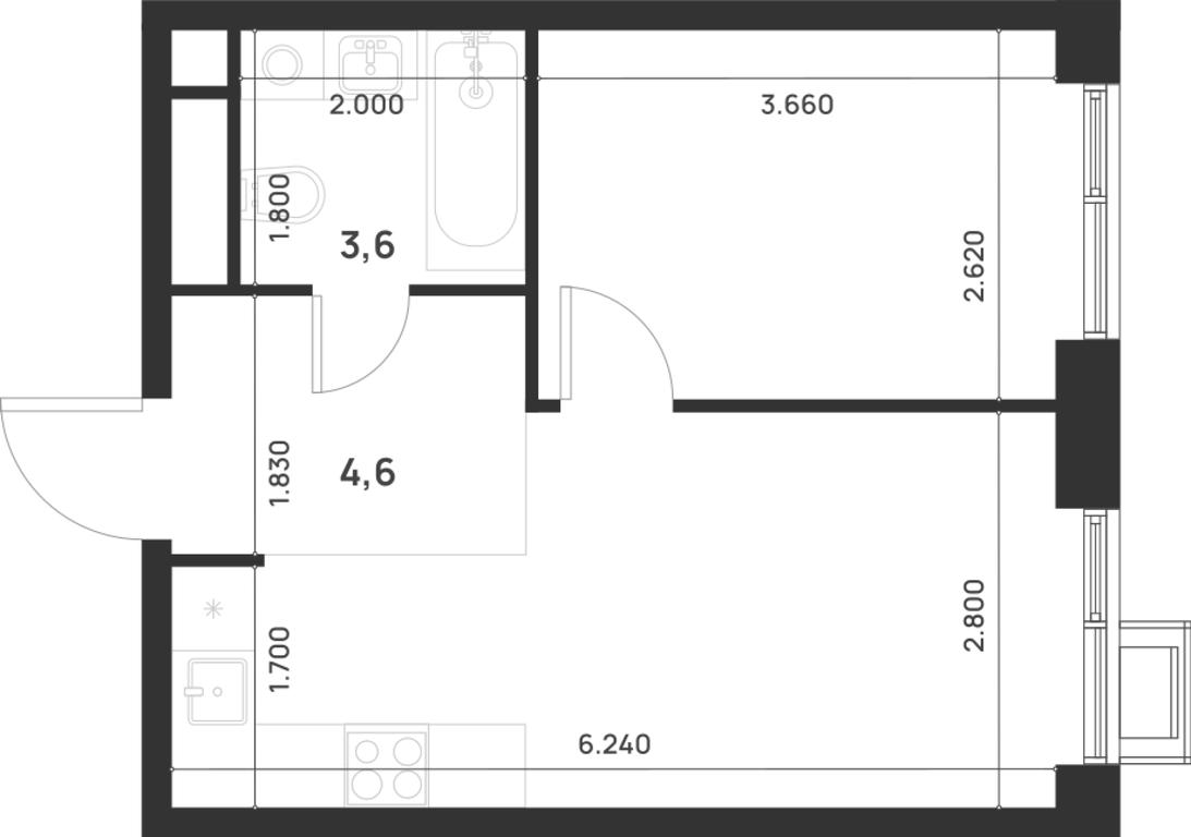 1-BD Apartment Sale, 33.3 sq. m. at Газопровод, Sosenskoye Settlement, Moscow, Russia #1 1-BD Apartment Sale, 33.3 sq. m. at Газопровод, Sosenskoye Settlement, Moscow, Russia #1