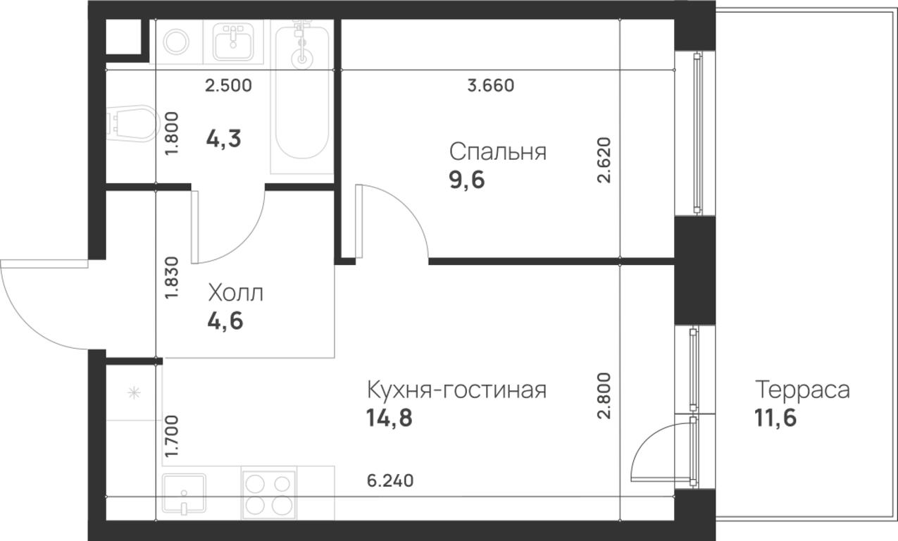 1-BD Apartment Sale, 36.8 sq. m. at Газопровод, Sosenskoye Settlement, Moscow, Russia #1 1-BD Apartment Sale, 36.8 sq. m. at Газопровод, Sosenskoye Settlement, Moscow, Russia #1