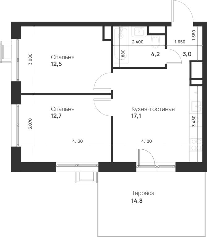 1-BD Apartment Sale, 53.9 sq. m. at Газопровод, Sosenskoye Settlement, Moscow, Russia #1 1-BD Apartment Sale, 53.9 sq. m. at Газопровод, Sosenskoye Settlement, Moscow, Russia #1