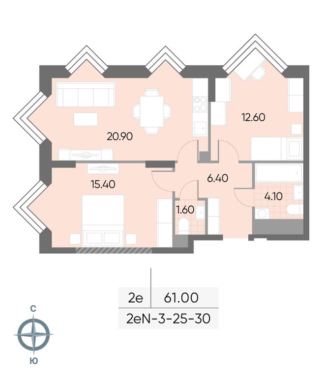 2-BD Apartment Sale, 61 sq. m. at Wave, Borisovskye Prudy Street, 1Б, Moscow, Russia #2 2-BD Apartment Sale, 61 sq. m. at Wave, Borisovskye Prudy Street, 1Б, Moscow, Russia #2