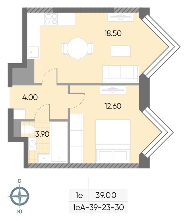 1-BD Apartment Sale, 39 sq. m. at Wave, Borisovskye Prudy Street, 1Б, Moscow, Russia #1