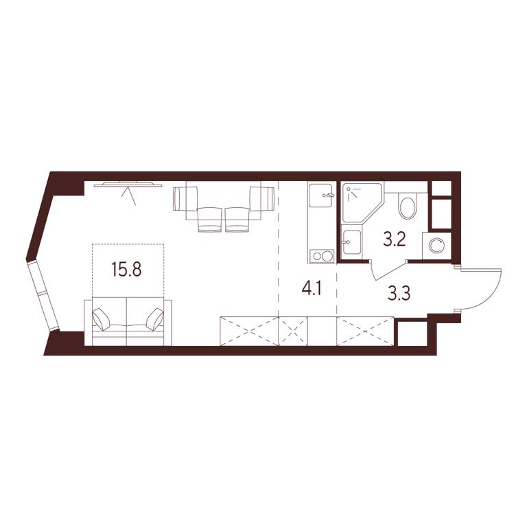 Apartment Sale, 26.4 sq. m. at INDY TOWERS (Indi Tauerz), Kuusinen Street, Moscow, Russia #1