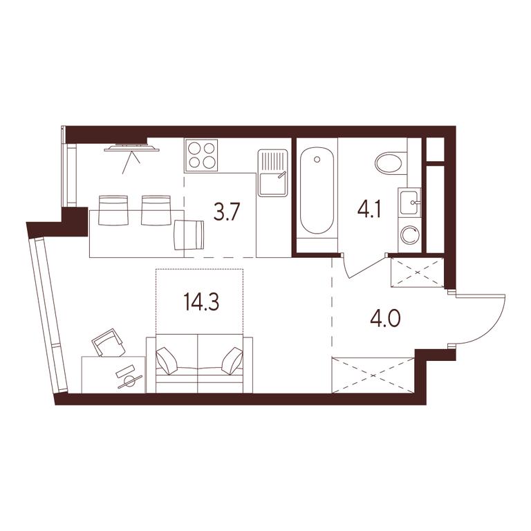 Apartment Sale, 26.1 sq. m. at INDY TOWERS (Indi Tauerz), Kuusinen Street, Moscow, Russia #1 Apartment Sale, 26.1 sq. m. at INDY TOWERS (Indi Tauerz), Kuusinen Street, Moscow, Russia #1