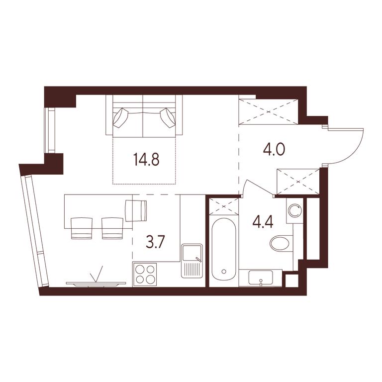 Apartment Sale, 26.9 sq. m. at INDY TOWERS (Indi Tauerz), Kuusinen Street, Moscow, Russia #1 Apartment Sale, 26.9 sq. m. at INDY TOWERS (Indi Tauerz), Kuusinen Street, Moscow, Russia #1