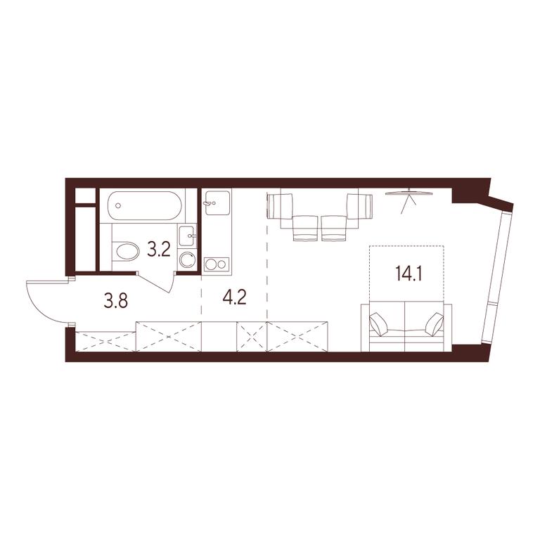 Apartment Sale, 25.3 sq. m. at INDY TOWERS (Indi Tauerz), Kuusinen Street, Moscow, Russia #1