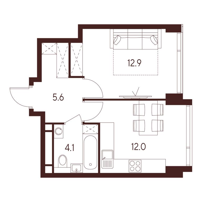 1-BD Apartment Sale, 34.6 sq. m. at INDY TOWERS (Indi Tauerz), Kuusinen Street, Moscow, Russia #1 1-BD Apartment Sale, 34.6 sq. m. at INDY TOWERS (Indi Tauerz), Kuusinen Street, Moscow, Russia #1