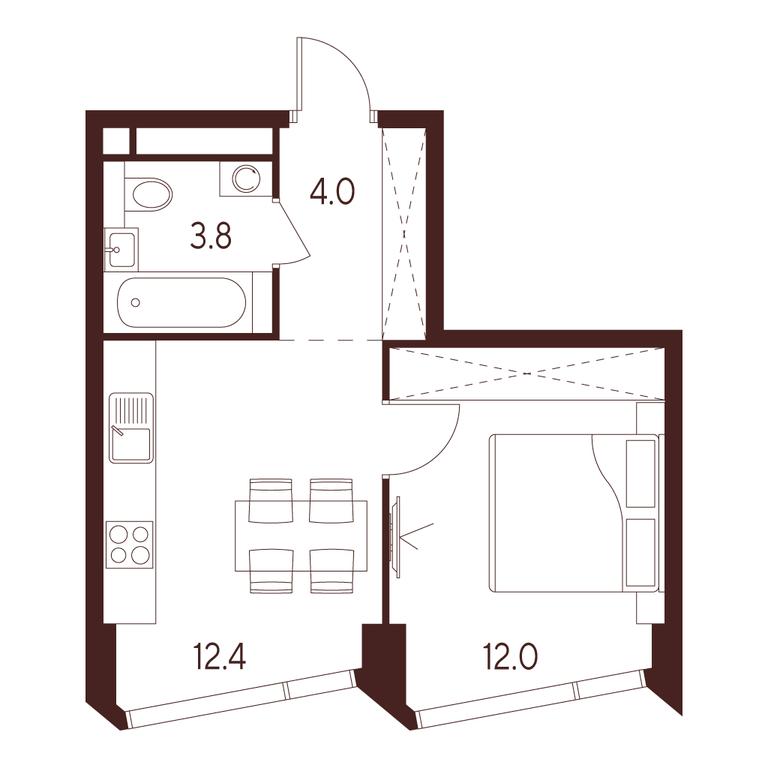 1-BD Apartment Sale, 32.2 sq. m. at INDY TOWERS (Indi Tauerz), Kuusinen Street, Moscow, Russia #1 1-BD Apartment Sale, 32.2 sq. m. at INDY TOWERS (Indi Tauerz), Kuusinen Street, Moscow, Russia #1