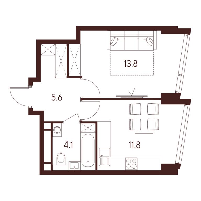 1-BD Apartment Sale, 35.3 sq. m. at INDY TOWERS (Indi Tauerz), Kuusinen Street, Moscow, Russia #1 1-BD Apartment Sale, 35.3 sq. m. at INDY TOWERS (Indi Tauerz), Kuusinen Street, Moscow, Russia #1