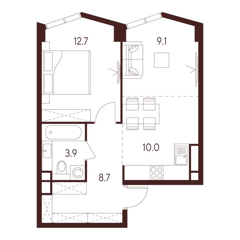 1-BD Apartment Sale, 44.4 sq. m. at INDY TOWERS (Indi Tauerz), Kuusinen Street, Moscow, Russia #1 1-BD Apartment Sale, 44.4 sq. m. at INDY TOWERS (Indi Tauerz), Kuusinen Street, Moscow, Russia #1