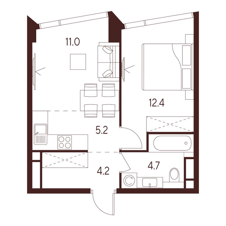 1-BD Apartment Sale, 37.5平方米 at INDY TOWERS (Indi Tauerz), Kuusinen Street, Moscow, Russia #1 1-BD Apartment Sale, 37.5平方米 at INDY TOWERS (Indi Tauerz), Kuusinen Street, Moscow, Russia #1