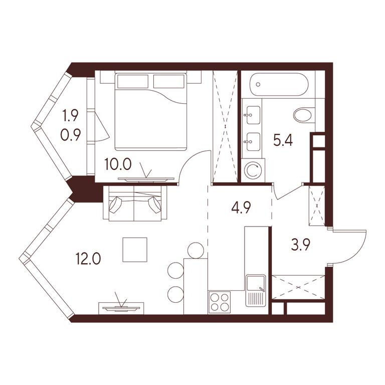 1-BD Apartment Sale, 37.1 sq. m. at INDY TOWERS (Indi Tauerz), Kuusinen Street, Moscow, Russia #1 1-BD Apartment Sale, 37.1 sq. m. at INDY TOWERS (Indi Tauerz), Kuusinen Street, Moscow, Russia #1