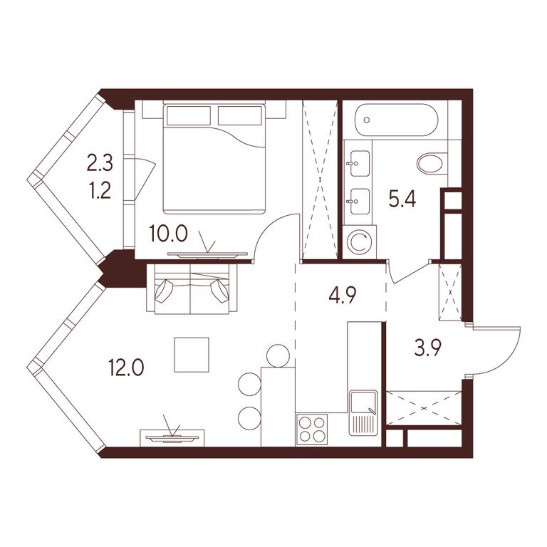 1-BD Apartment Sale, 37.4平方米 at INDY TOWERS (Indi Tauerz), Kuusinen Street, Moscow, Russia #1 1-BD Apartment Sale, 37.4平方米 at INDY TOWERS (Indi Tauerz), Kuusinen Street, Moscow, Russia #1