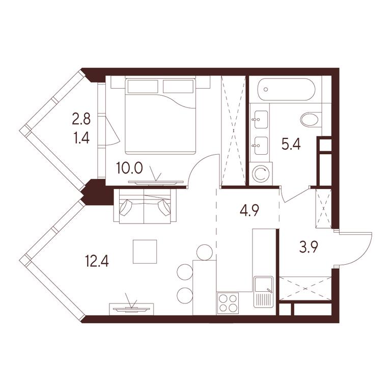1-BD Apartment Sale, 38 sq. m. at INDY TOWERS (Indi Tauerz), Kuusinen Street, Moscow, Russia #1 1-BD Apartment Sale, 38 sq. m. at INDY TOWERS (Indi Tauerz), Kuusinen Street, Moscow, Russia #1