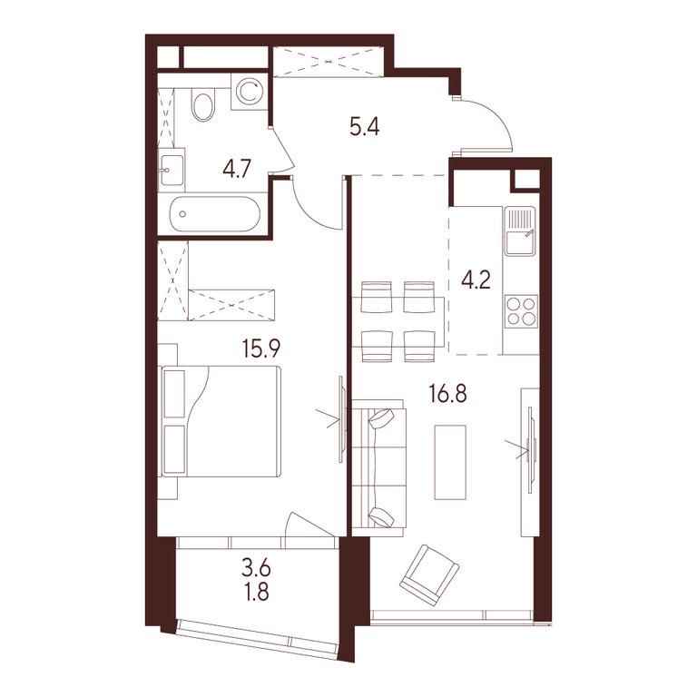1-BD Apartment Sale, 48.8 sq. m. at INDY TOWERS (Indi Tauerz), Kuusinen Street, Moscow, Russia #1 1-BD Apartment Sale, 48.8 sq. m. at INDY TOWERS (Indi Tauerz), Kuusinen Street, Moscow, Russia #1