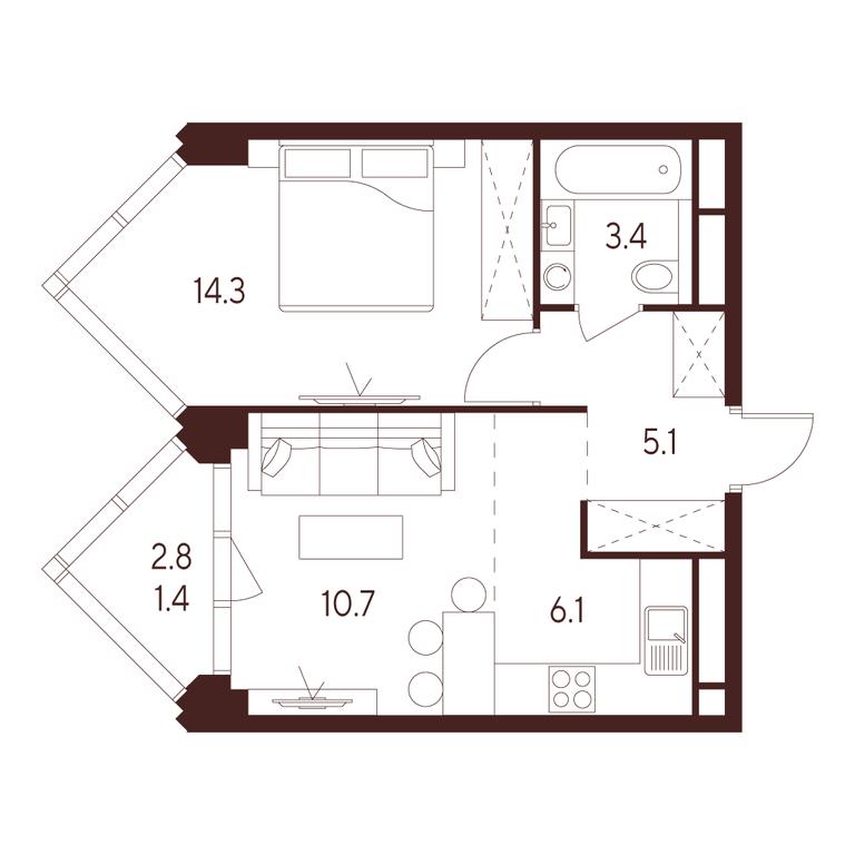 1-BD Apartment Sale, 41 sq. m. at INDY TOWERS (Indi Tauerz), Kuusinen Street, Moscow, Russia #1 1-BD Apartment Sale, 41 sq. m. at INDY TOWERS (Indi Tauerz), Kuusinen Street, Moscow, Russia #1