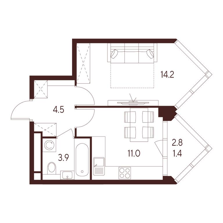 1-BD Apartment Sale, 35 sq. m. at INDY TOWERS (Indi Tauerz), Kuusinen Street, Moscow, Russia #1 1-BD Apartment Sale, 35 sq. m. at INDY TOWERS (Indi Tauerz), Kuusinen Street, Moscow, Russia #1