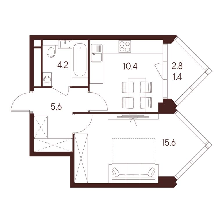 1-BD Apartment Sale, 37.2 sq. m. at INDY TOWERS (Indi Tauerz), Kuusinen Street, Moscow, Russia #1 1-BD Apartment Sale, 37.2 sq. m. at INDY TOWERS (Indi Tauerz), Kuusinen Street, Moscow, Russia #1