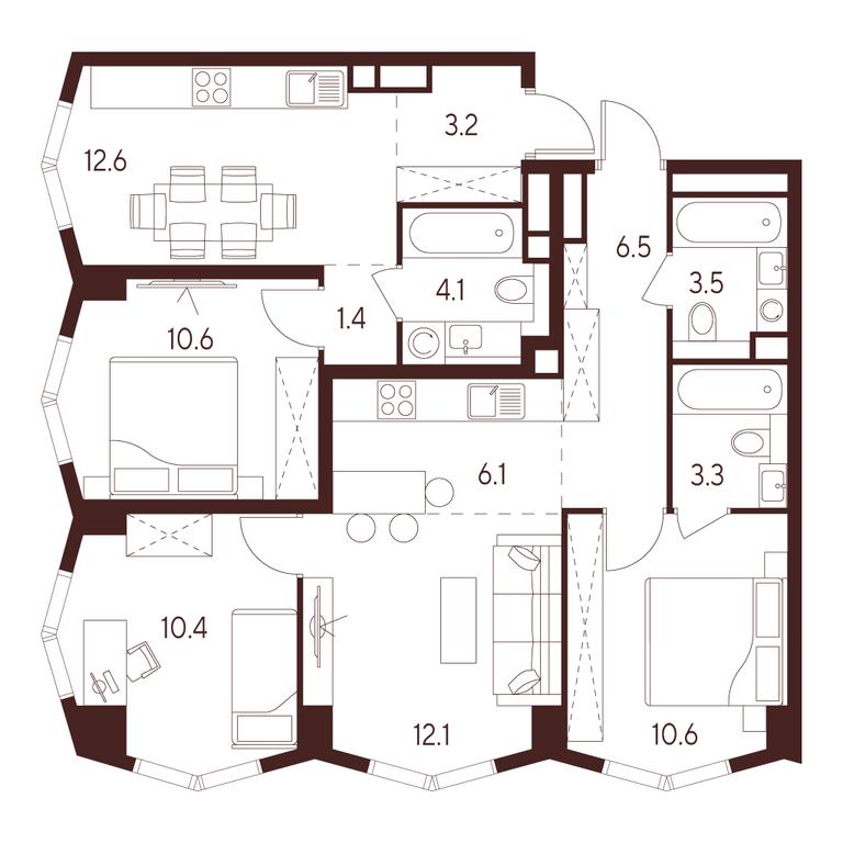 2-BD Apartment Sale, 52.5平方米 at INDY TOWERS (Indi Tauerz), Kuusinen Street, Moscow, Russia #1 2-BD Apartment Sale, 52.5平方米 at INDY TOWERS (Indi Tauerz), Kuusinen Street, Moscow, Russia #1