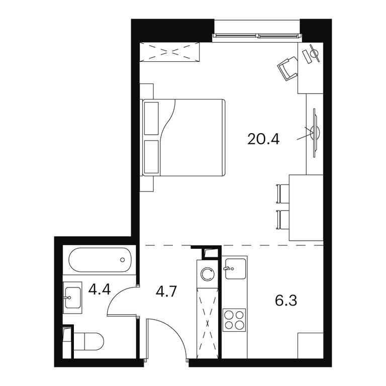 Apartment Sale, 35.8 sq. m. at Akvilon Signal (Akvilon Signal), Signalny Drive, 12, Moscow, Russia #1