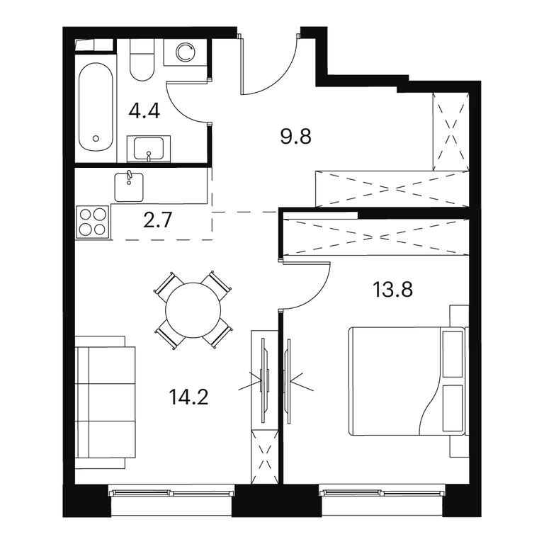 1-BD Apartment Sale, 44.9 sq. m. at Akvilon Signal (Akvilon Signal), Signalny Drive, 12, Moscow, Russia #1 1-BD Apartment Sale, 44.9 sq. m. at Akvilon Signal (Akvilon Signal), Signalny Drive, 12, Moscow, Russia #1