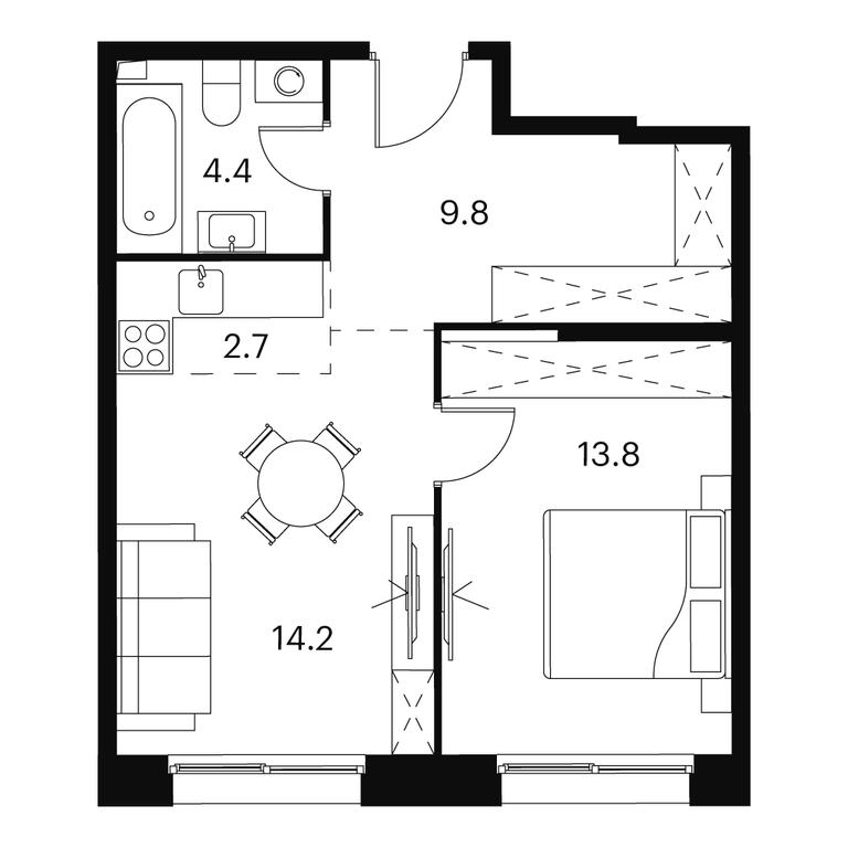 1-BD Apartment Sale, 44.9平方米 at Akvilon Signal (Akvilon Signal), Signalny Drive, 12, Moscow, Russia #1 1-BD Apartment Sale, 44.9平方米 at Akvilon Signal (Akvilon Signal), Signalny Drive, 12, Moscow, Russia #1
